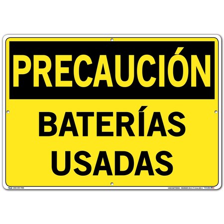 Vestil Aluminum Sign, 14-1/2" Height, 20-1/2" Width, Aluminum, Rectangle, Spanish SI-C-77-E-AL-080-S